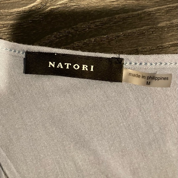 Natori Feathers Classic Chemise blue nightgown Medium - Picture 6 of 10